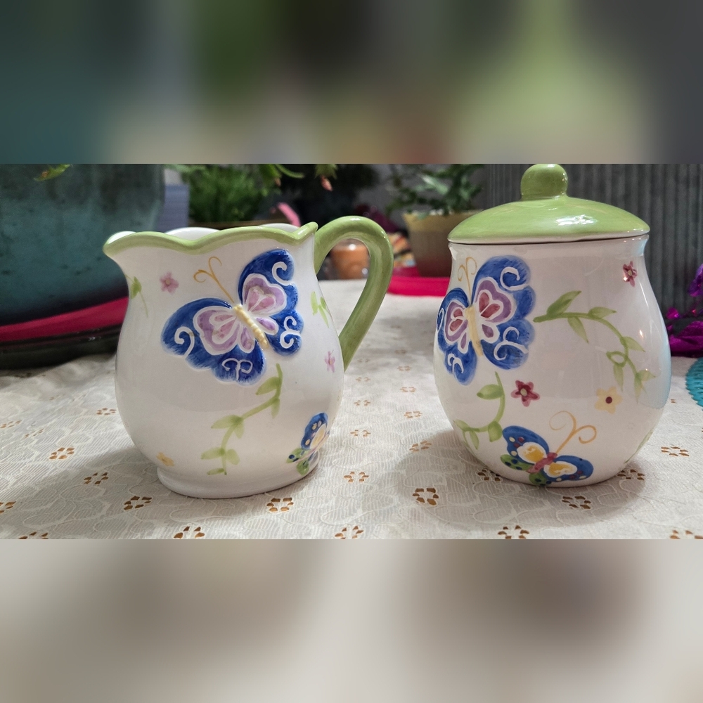 Ganz "Bella Casa" Butterfly Cream and Sugar Set